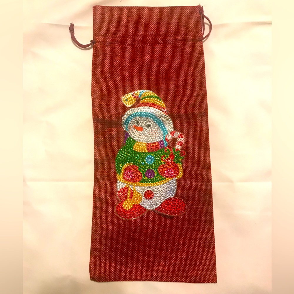 Diamond Painted Christmas Wine Bag